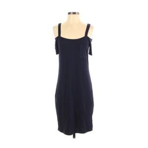 Venus Pocket Detail Casual Dress Cold Shoulder Knit Navy Stretchy Size XS/2